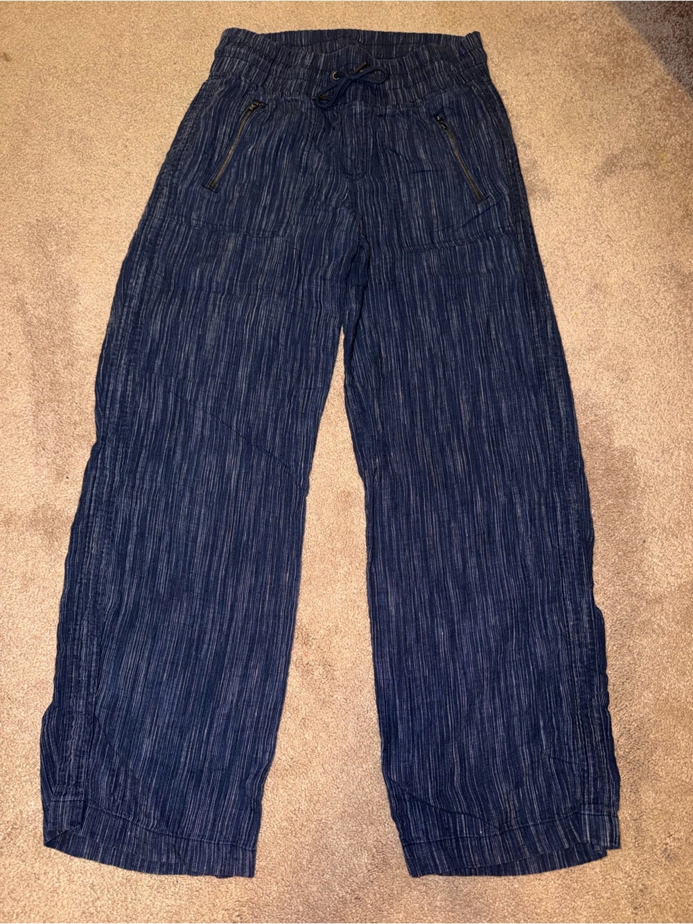 ATHLETA Cabo Linen Textured Wide Leg Pant Women Sz 8